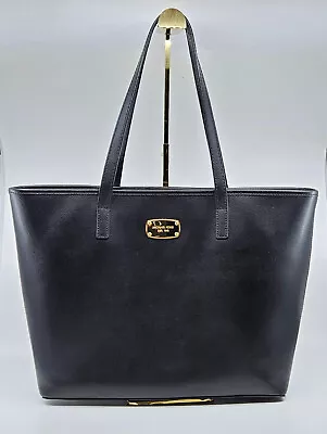 Michael Kors Jet Set Travel Black Crossgrain Leather Tote Shoulder Bag Purse • $79.20