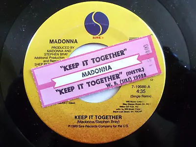 MADONNA 45 RPM 7  VINYL - Keep It Together W/TITLE STRIP • $5.99