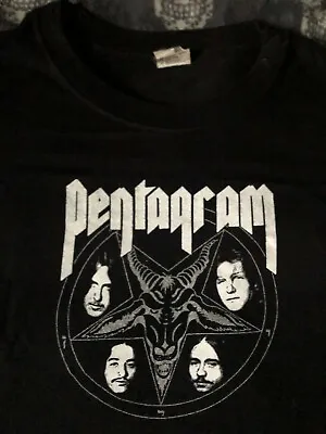 £30.66 • Buy Pentagram Four Faces Baphomet Doom Metal T-Shirt Relentless Sign Of The Wolf