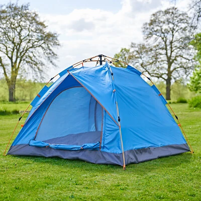 £32.95 • Buy 3 Person Automatic Pop Up Outdoor Hiking Camping Tent Waterproof UV Protection