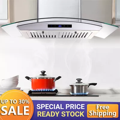 30 Inch Wall Mount Range Hood Kitchen Stainless Steel Vent Tempered Glass New • $189.99