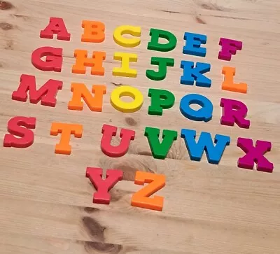 Fisher-Price 1990 Magnetic Letters Block Style Uppercase 26 Full Alphabet VTG • $14.95