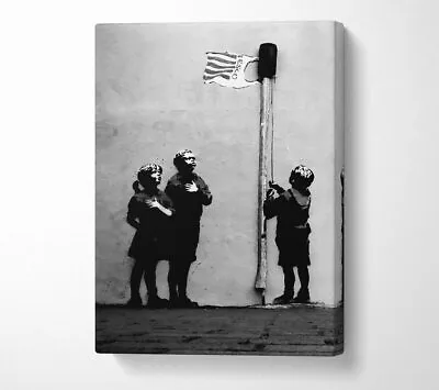 Homage To The Tesco Flag B N W Banksy Canvas Wall Art Home Decor • £59.99