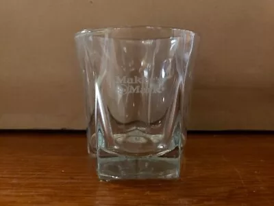 MAKERS MARK Etched Bourbon Whiskey Tumblers Rocks Glass Pentagon Base • $10