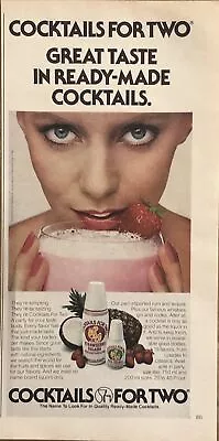 1981 Cocktails For Two VTG 1980s 80s PRINT AD Great Taste Ready-Made Cocktails • $9.77