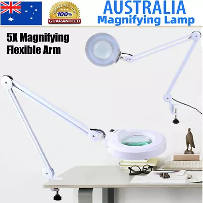 5X Magnifying Glass Desk Lamp Magnifier LED Light Foldable Reading Lamp Tool AU • $40.98