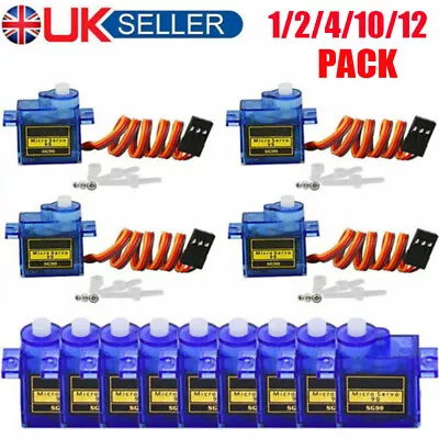 £25.99 • Buy 12 Mini SG90 SG-90 Gear 9g Micro Servo For RC Airplane Helicopter Car Boat Robot
