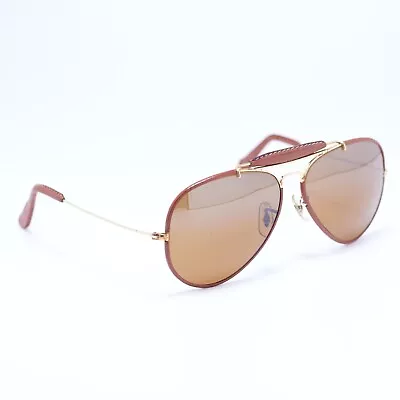 RayBan Aviator Outdoorsman B&L 58mm Leather 80's Vintage SunGlasses • £179.99