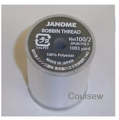 £9.99 • Buy JANOME SEWING MACHINE STANDARD BOBBIN THREAD 1000m WHITE Embroidery 