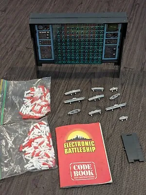 Electronic Battleship Game Vintage 80s Lot Of Parts Pegs Ships Grids Code Book • $13.49