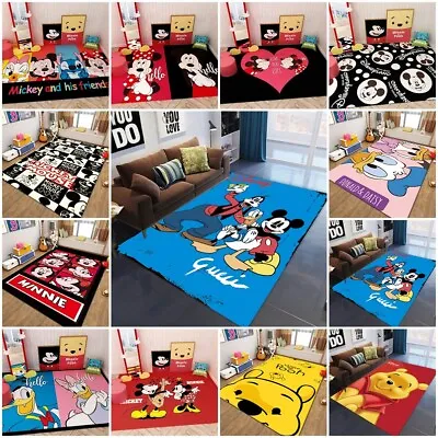 Mickey Minnie Carpets Floor Door Mats Area Rugs Bedroom Living Room Anti-Slip • £4.18