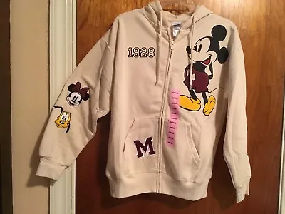 Mickey Mouse/Disney - Full Zip - Hoodie - Ivory - 3-D - NWT - Women Size Small • $20