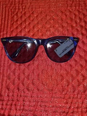 Ray-Ban Wayfarer II Transparent Blue Sunglasses RB2185 6587/56 55/18/145 NEW • $89.99