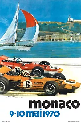 Ferrari F1 Monaco 1970 Grand Prix Formula One Vintage Art Print Poster 22 X 17in • $64.95