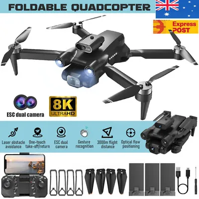 $85.99 • Buy 8k HD Dual Camera Rc Drone Follow Me Six-axis Gyroscope Foldable With Led Lights
