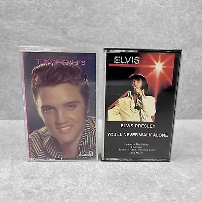 Lot Of 2 ELVIS PRESLEY Cassettes - The Top Ten Hits & You'll Never Walk Alone • $11.44