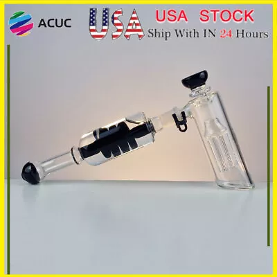 Bubbler Hand Hammer Glass Water Pipe Bong 6 Tree Arms Perc With Gliceryn Coil • $27.54