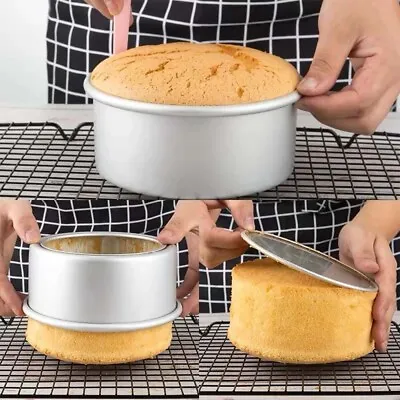 5/6/8 Inch Round Cake Pan Tin Baking MoldMould Removable Bottom Loose Base Tool • £8.39