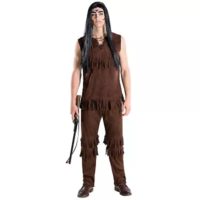 Men's Costume Chief Indian Apache Western Wild West Suitable For Carnival • £31.99