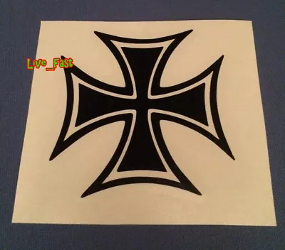 IRON CROSS DECAL STICKER VINYL Maltese Cross Outlaw Biker Chopper Motorcycle • $4.99