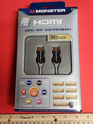 MONSTER HDMI HIGH PERFORMANCE 6 Ft. Gold  3D Capable +7.1 Surround 1080p. 1 Qty • $9.59