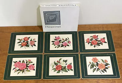 6 Pimpernel *Camellias* Cork Back Placements - Great Britain- 30.5cm X 23cm • $25