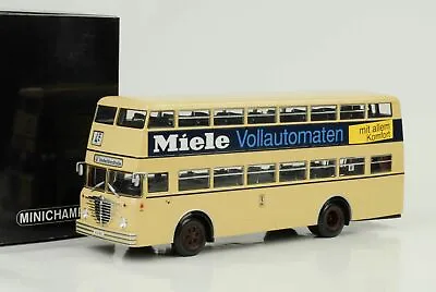 MINICHAMPS 439071086 Büssing D2U Double Storey  MIELE  1/43 Berlin Bus • $86.35