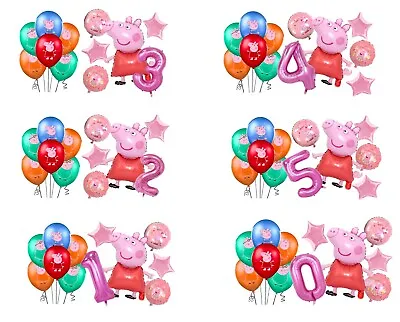 Peppa Pig Balloons Foil Latex Balloons Age Set Kids Birthday Party Decoration • £9.99