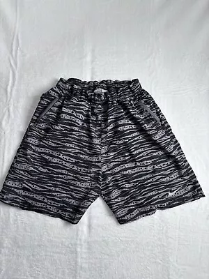 VTG Nike Camo Black Activewear Shorts Men's XL Elastic Stain • $13.99