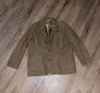 Duluth Trading Co Firehose Presentation Blazer Men Xl Brown Duck Canvas Jacket • $35.20