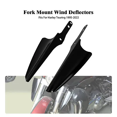 Black Front Fork Mount Wind Deflectors Fits For Harley Electra Glide Road King • $34.99