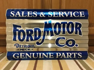 Ford Motor Company Metal Sign Sales Service Parts Vintage Style Gas Oil Pump Car • $45