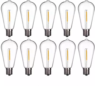 10 Pack Edison LED Light Bulbs 0.6 Watt E17 Screw Base Replacement Bulbs LED S • $23.82