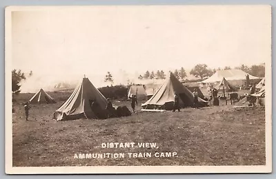 RPPC Postcard WWI Army Ammunition 7th Co. Training Camp Vermont *A2376 • $8