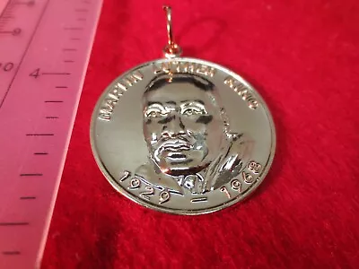 14 Kt Gold Ep Two Sided Martin Luther King Medallion Charm Pendant-1615 • $9.56