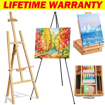 Folding Artist Easel Floor Standing Easels Painting Sketching Display Exhibition • £11.10