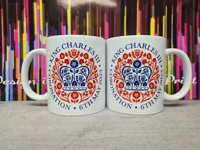 £7.50 • Buy KING CHARLES III ROYAL CORONATION MUG 11 Oz MEMORABILLIA  DOUBLE SIDED BLUE RED