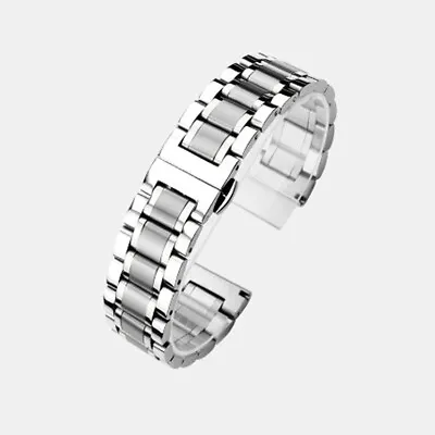 Metal Stainless Steel Replacement Watch Band Bracelet Strap Buckle Curved Solid • $10.99