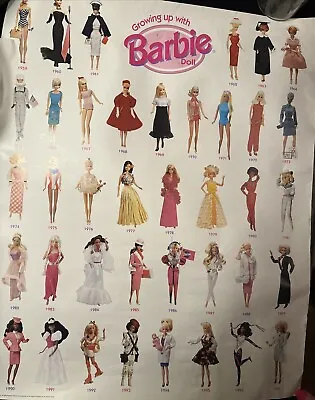 Vtg Mattel Growing Up With Barbie Doll  1959-1997  16 X 20 Wall Art Poster • $10.25