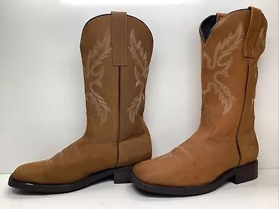 Mens Masterson Boot Co Cowboy Sq Toe Brown Boots Size 9.5 D • $26.99