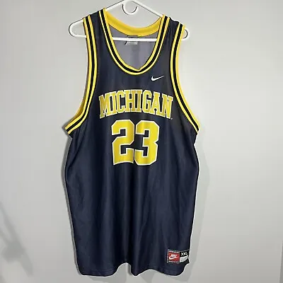Vintage Nike Team Michigan Wolverines #23 Basketball Jersey Mens 2XL • $40