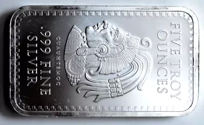 5 Oz 999 Silver Bar Aztec Mayan Calendar Collectible Bar Bullion Rare Rectangle • £104.91