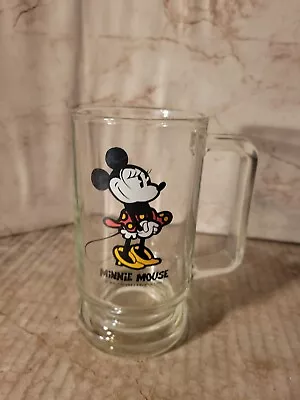 Vintage Minnie Mouse Beer Glass Mug Handle Cup Walt Disney Collectible  • $6.50