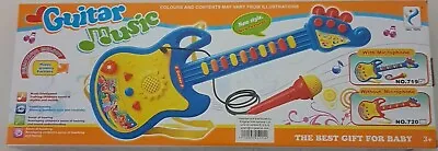 £9.99 • Buy Childrens Kids Guitar With Microphone Easy Play Toy Music In Box Blue New