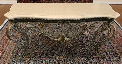 Stunning Maitland Smith Faux Marble Iron Console Table • $1450