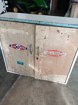 Blue Streak Vintage Ignition Auto Parts Service Station  Cabinet • $100