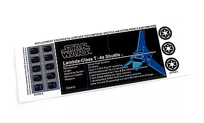 $6.21 • Buy REPLACEMENT STICKERS For STAR WARS Set 10212 75094 IMPERIAL SHUTTLE ,MODELS,ETC