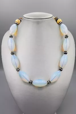 Masha Archer Opalite Necklace Signed San Francisco – Excellent – 17.5  To 21  • $375