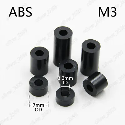 M3 Black ABS Nylon Round Non-Thread Column Standoff Spacer Washer For PCB Board • $12.76
