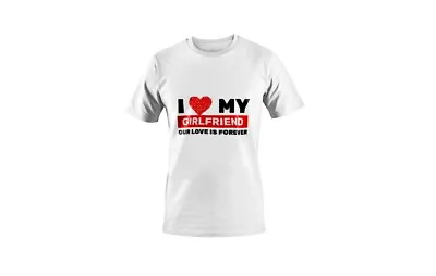 I LOVE MY GIRLFRIEND Printed T-Shirts Unisex Logo T-Shirts With Customization • £12.49
